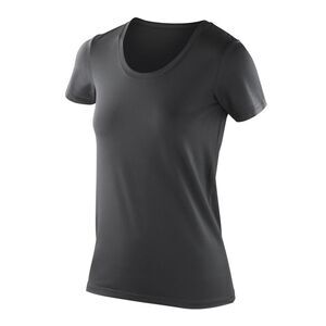 Spiro Womens/Ladies Impact Softex Short Sleeve T-Shirt / Black